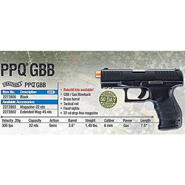 Elite Force Airsoft Pistol 5 Walther PPQ GBB Blowback 6mm BB Pistol Airsoft Gun