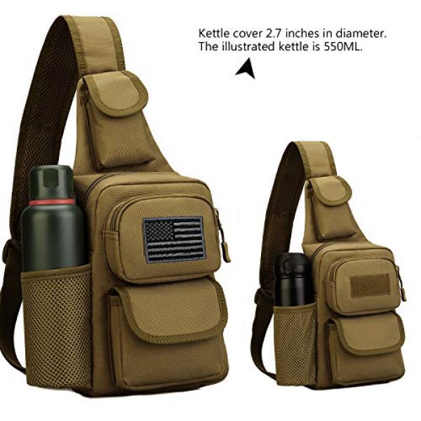 Protector Plus Tactical Backpack 4 Protector Plus Tactical Sling Bag Military MOLLE Crossbody Pack Chest Shoulder Backpack with Water Bottle Holder Pouch EDC Diaper Motorcycle Daypack (Patch Included)