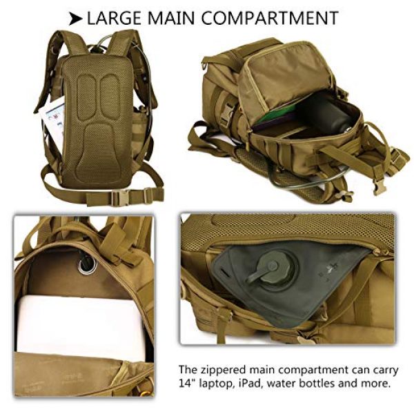 Protector Plus Tactical Backpack 7 Protector Plus Tactical Motorcycle Backpack Small Military MOLLE Cycling Hydration Daypack (Rain Cover & Patch Included)