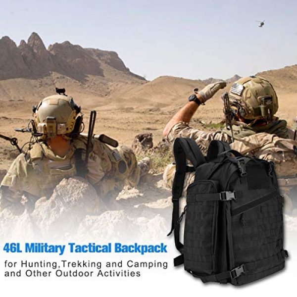 ProCase Tactical Backpack 3 ProCase 46L Military Tactical Backpack, Large 3 Day Outdoor Military Army Assault Pack Molle Bag for Hunting, Trekking, Camping and Other Outdoor Activities