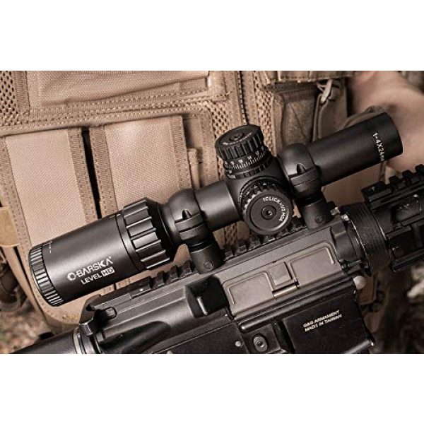 BARSKA Rifle Scope 6 BARSKA AC13026 Level HD 1-6x24 FFP Rifle Scope Illuminated HRS MOA Reticle