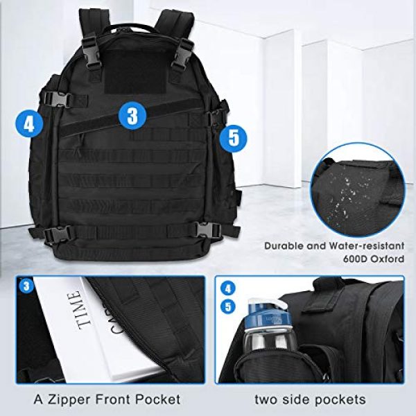 ProCase Tactical Backpack 5 ProCase 46L Military Tactical Backpack, Large 3 Day Outdoor Military Army Assault Pack Molle Bag for Hunting, Trekking, Camping and Other Outdoor Activities