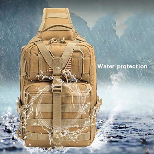 SHELCUP Tactical Backpack 4 SHELCUP EDC Sling Bag Pack, Rover Shoulder Molle Backpack, with USA Flag Patch
