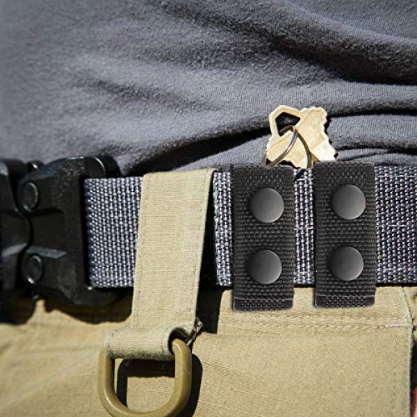 Neust Tactical Belt 4 Security Tactical Duty Belt Keeper with Double Snaps for 2" Wide Belt Police Military Equipment Accessories Super Strong Duty Belt Keepers (Set of 4)