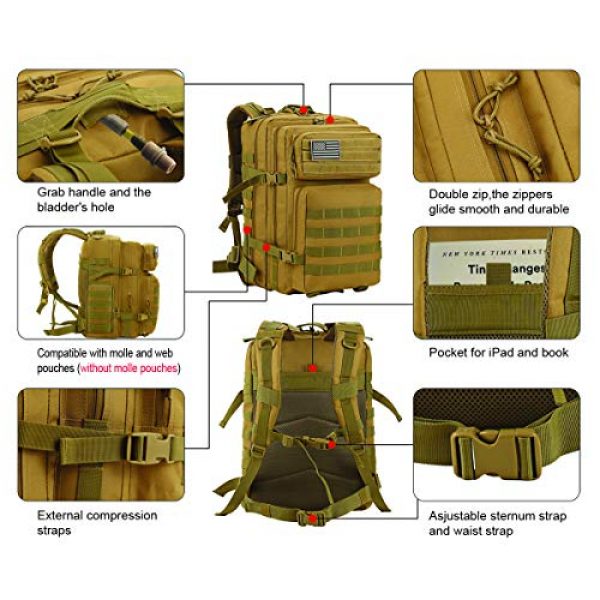 Luckin Packin Tactical Backpack 6 Luckin Packin Tactical Backpack,Military Backpack,Molle Bag Rucksack Pack,45 Liter Large