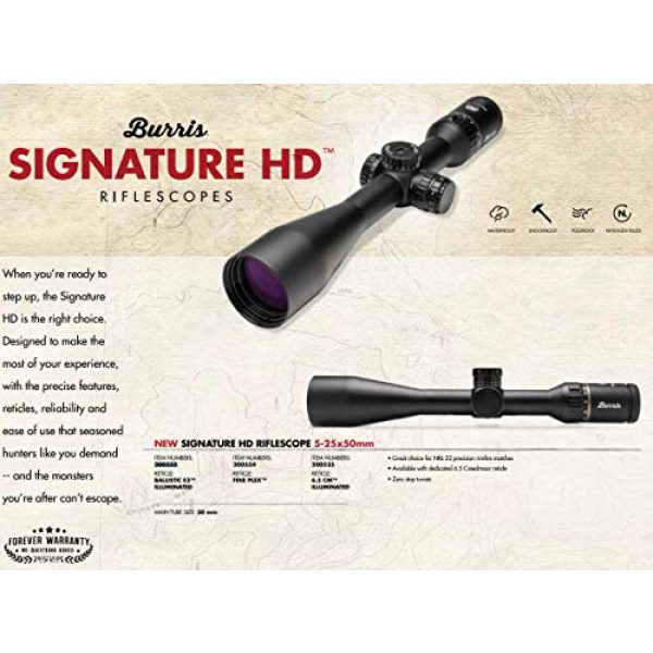 Burris Rifle Scope 6 Burris Signature HD 2-10x40mm/3-15x44mm/5-25x50mm Waterproof Shockproof Fogproof Matte Black Riflescope