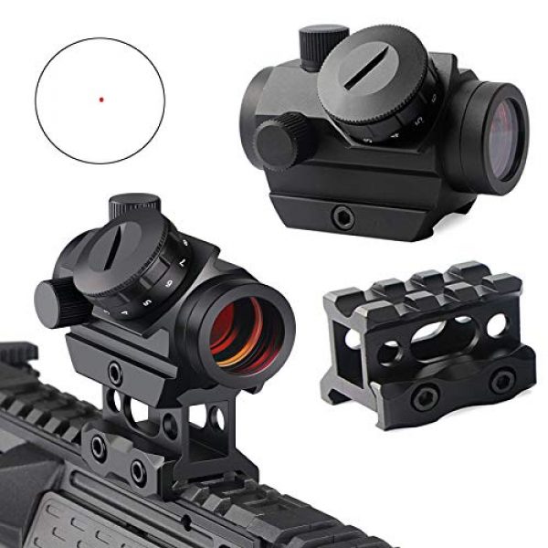 QILU Rifle Scope 1 QILU 3-4MOA Micro Red Dot Sight, 3-4 MOA Compact Red Dot Scope 1" Riser Mount for Cowitness with Iron Sights Waterproof and Shockproof Scratch Resistant Amber Lens