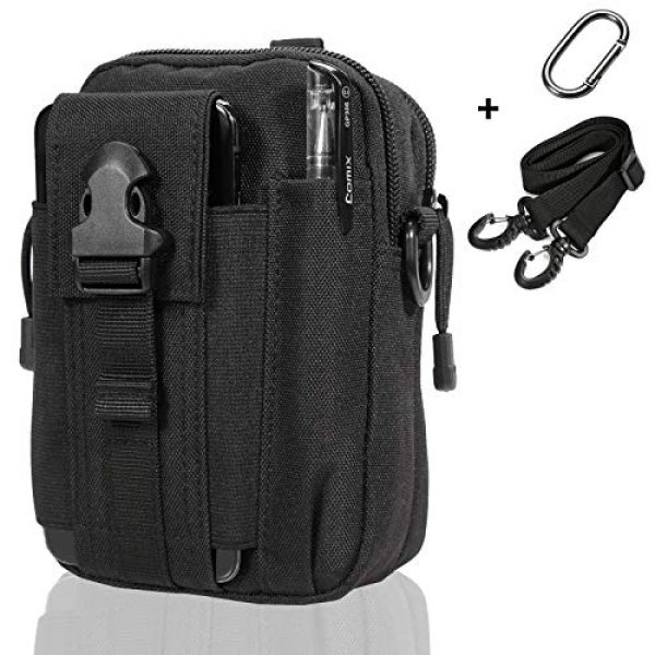 Camyse Tactical Backpack 1 Camyse Outdoor Tactical Waist Bag EDC Molle Belt Waist Pouch Security Purse Phone Carrying Case for iPhone 8 Plus Galaxy Note 9 S9 Or Less Than 6.2 inches Smartphone