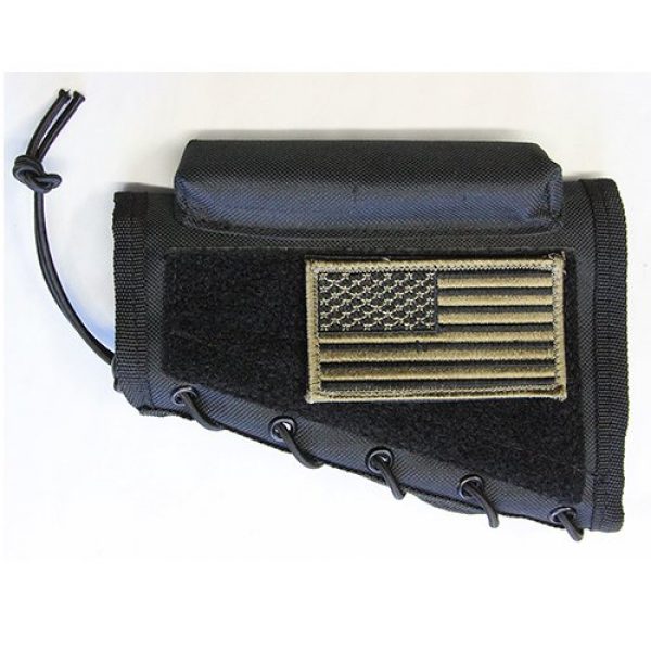M1Surplus Rifle Scope 4 M1SURPLUS Scout Rifle Kit with 2-7x32 Illuminated Long Eye Scope +Tactical Cheek Rest w/Flag Patch Fits MOSSBERG MVP Scout Rifle Marlin 1895SBL Ruger GUNSITE Scout M1A SOCOM 16 II Scout Squad