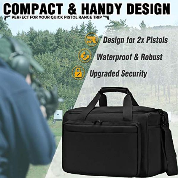 YUOTO Tactical Backpack 2 YUOTO Tactical Pistol Range Bag Gun Ammo Shooting Duffle Bag