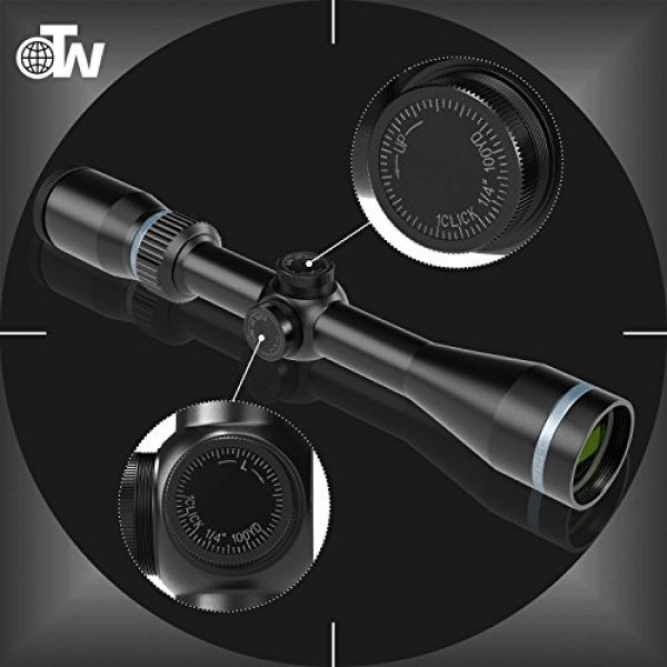 OTW Rifle Scope 3 OTW Rifle Scope 3-12X40,BDC Reticle 750 Capped Turrets for Hunting Black Matte