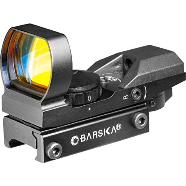 BARSKA Rifle Scope 1 BARSKA AC11704 Multi-Reticle Electro Reflex Sight Green / Red Reticle with with Picatinny / Weaver Style Base, 1x33mm