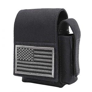 WYNEX Tactical Pouch 1 WYNEX Tactical Cigarette Pouch, Molle Battery Pouches Compact EDC Battery Lighter Storage Bag Lighter Slot Mini Cigar Waist Pack Include U.S.A Patch