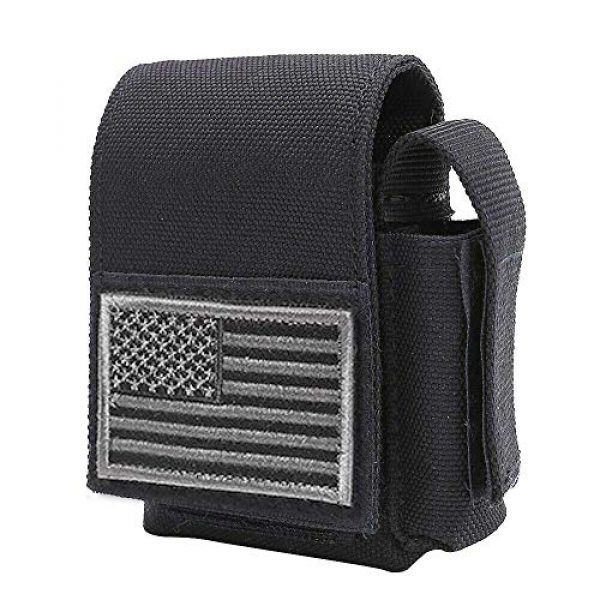 WYNEX Tactical Pouch 1 WYNEX Tactical Cigarette Pouch, Molle Battery Pouches Compact EDC Battery Lighter Storage Bag Lighter Slot Mini Cigar Waist Pack Include U.S.A Patch