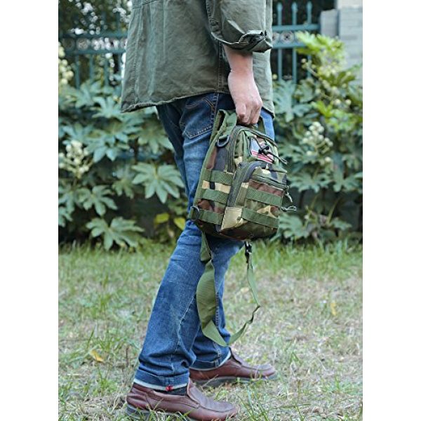 boxuan Tactical Backpack 3 Boxuan warehouse Outdoor Tactical Shoulder Backpack+flag patch, Military & Sport Bag Pack Daypack for Camping, Hiking, Trekking, Rover Sling,chest bag Multi-Size Options (green camouflag, s)