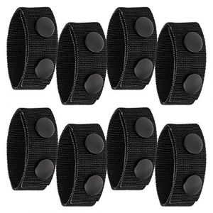 WILLBOND Tactical Belt 1 WILLBOND Belt Keeper Double Snaps Belt Keeper for Outdoor Sports Belt Fixing (12 Pieces)
