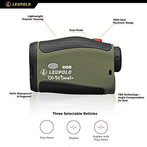 Leupold Rifle Scope 2 Leupold RX-FullDraw 3 Laser Rangefinder, Green, 6x (174557)