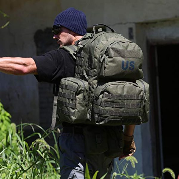 Akmax.cn Tactical Backpack 6 Military Army Backpack, MOLLE 2 Medium Rucksack with Removeable Shoulder Straps and Wasit Belt, Internal Frame