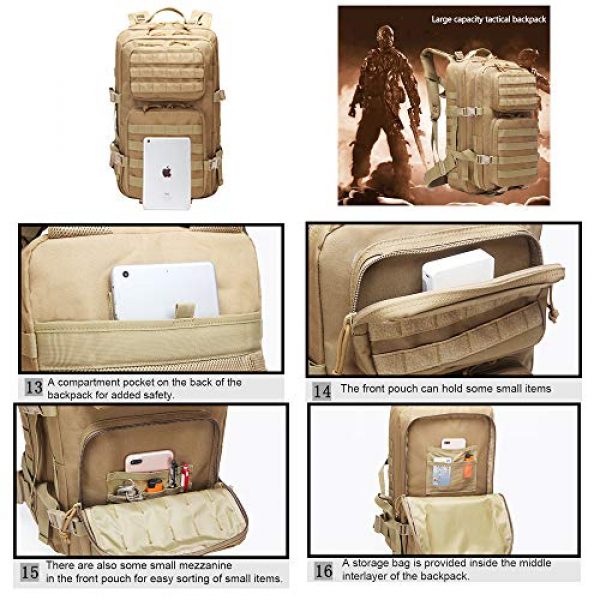 Suoki Tactical Backpack 6 Suoki 45L Molle Rucksack Outdoor Bug Out Bag Hiking Camping Backpack for Men Women