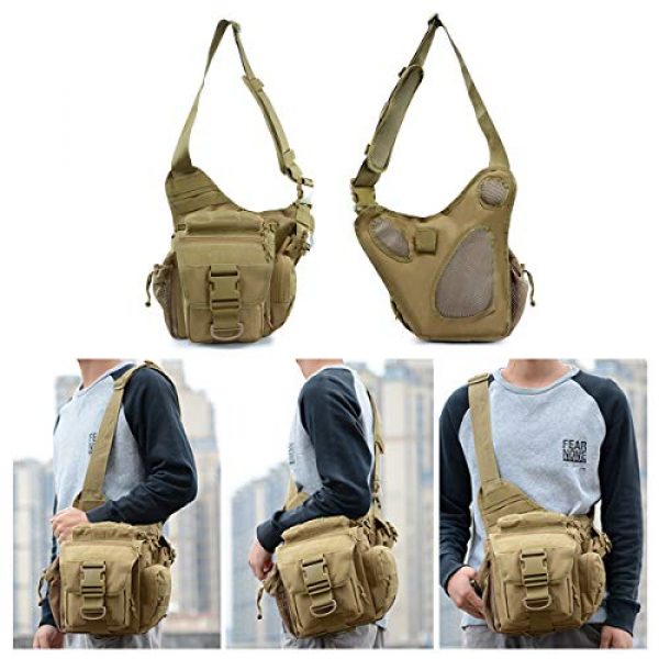 BraveHawk OUTDOORS Tactical Backpack 7 BraveHawk OUTDOORS Tactical Messenger Bag, 900D Oxford Waterproof Outdoor EDC Sling Pack for Fishing Hiking Camping Trekking Cycling