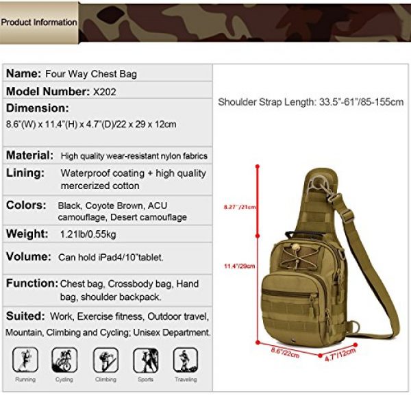 Protector Plus Tactical Backpack 3 UNISTRENGH Tactical Sling Chest Pack Large MOLLE Crossbody Shoulder Bags Gear Duty Daypack