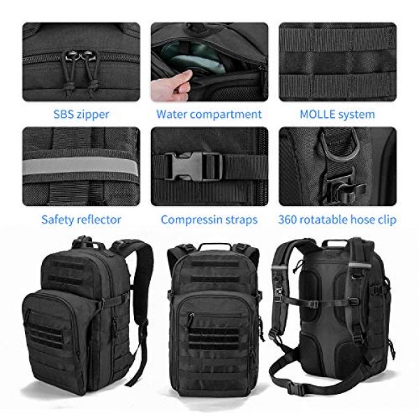 SHARKMOUTH Tactical Backpack 3 SHARKMOUTH Tactical Backpack, Large Army 3 day Assault Pack Bag Rucksack, 42L Military MOLLE Backpacks