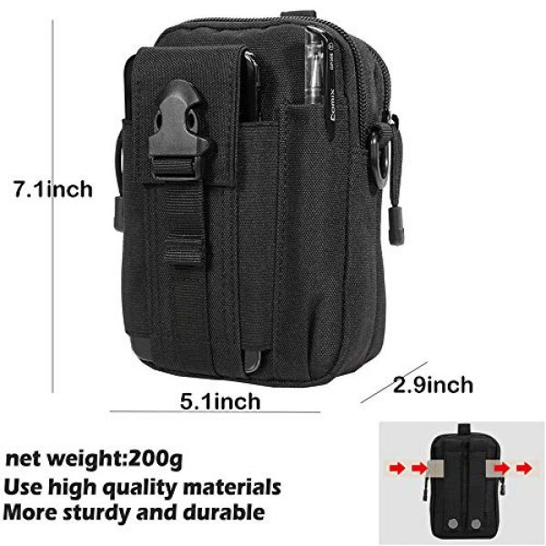 Camyse Tactical Backpack 7 Camyse Outdoor Tactical Waist Bag EDC Molle Belt Waist Pouch Security Purse Phone Carrying Case for iPhone 8 Plus Galaxy Note 9 S9 Or Less Than 6.2 inches Smartphone