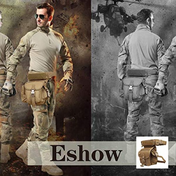 Eshow Tactical Backpack 4 Eshow Men's Drop Leg Pouch Tools Bags Tactical Leg Bag Fanny Pack Thigh Bags Bike Cycling Hip Bag Canvas Waist Packs