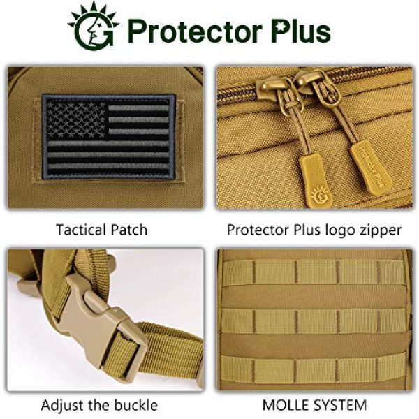 Protector Plus Tactical Backpack 7 Protector Plus Tactical Sling Bag Military MOLLE Crossbody Pack (Patch Included)