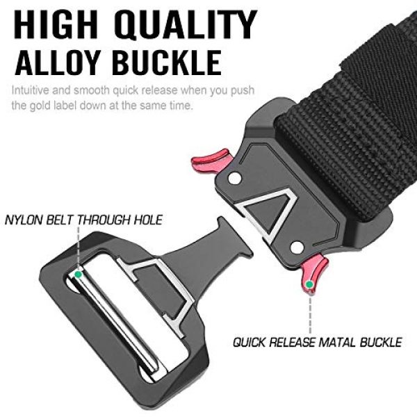ANDY GRADE Tactical Belt 3 ANDY GRADE Tactical Belts for Men Nylon Adjustable Military Belts Webbing Waist Belt with Heavy Duty Quick Release Metal Buckle