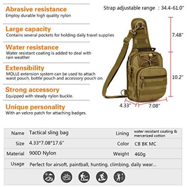 IDOGEAR SPORTS Tactical Backpack 3 IDOGEAR Tactical Sling Bag Pack Small EDC Molle Assault Military Army Shoulder Backpack