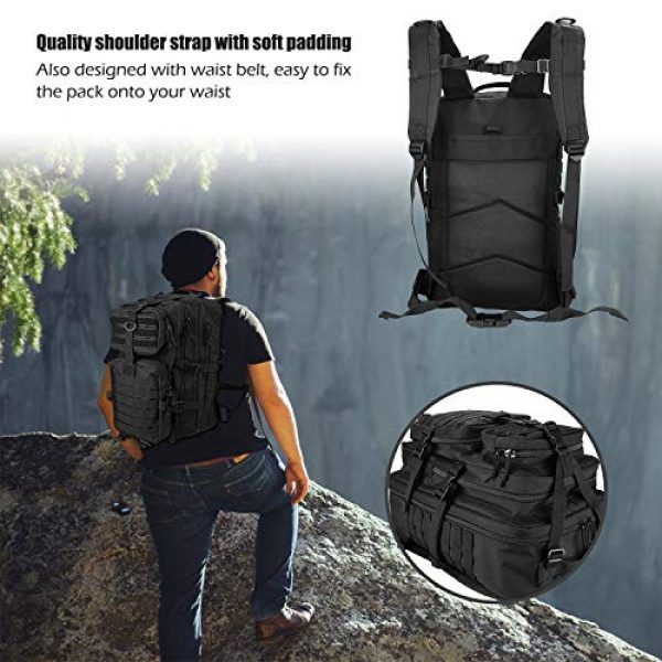 ProCase Tactical Backpack 5 ProCase Tactical Backpack 42L Large Rucksack 3 Day Outdoor Military Army Assault Pack Go Bag Backpacks -Black