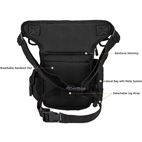 Injoy Tactical Backpack 4 Injoy Multi-Purpose Tactical Drop Leg Bag Tool Fanny Thigh Pack Leg Rig Military Motorcycle Camera Versipack Utility Pouch, Black/Coyote Tan/Army Green/Camouflage 7 Colors Available