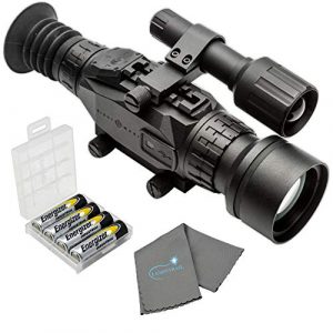 Sightmark Rifle Scope 1 Sightmark Wraith HD 4-32x50 Digital Riflescope Bundle with 4 AA Batteries, Battery Case and Lumintrail Cleaning Cloth