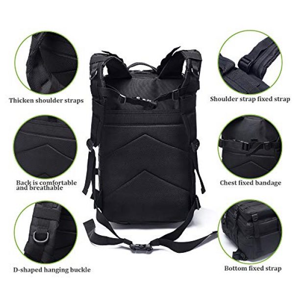 MilSurplus Tactical Backpack 5 Military Tactical Backpack for Men 40L Large Hiking Rucksack Pack Army Molle Bag for Hunting Travel Camping School