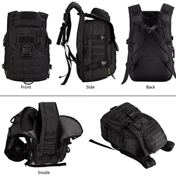 IDOGEAR SPORTS Tactical Backpack 6 IDOGEAR 40L Tactical Backpack Molle Assault Pack 900D Nylon Water Resistant Shoulder Bag Travelling Airsoft Backpacks