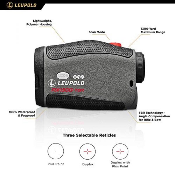 Leupold Rifle Scope 2 Leupold Rx-1300i TBR Laser Rangefinder, Black/Gray, 6X (174555)