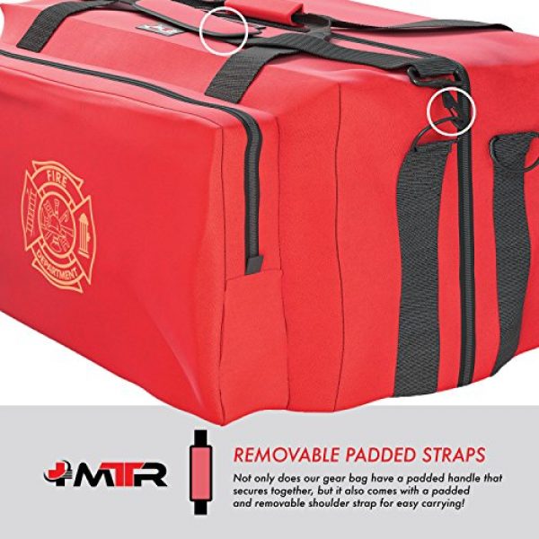 MTRSuper.com Tactical Backpack 4 Fire Medic Gear Bag - Reinforced, Water Resistant, Deluxe Step-in Duffle Turnout Firefighter Emergency Response EMT E.M.S; Padded Shoulder Strap; Three Large Compartments - Maltese Cross; By Med-Tech