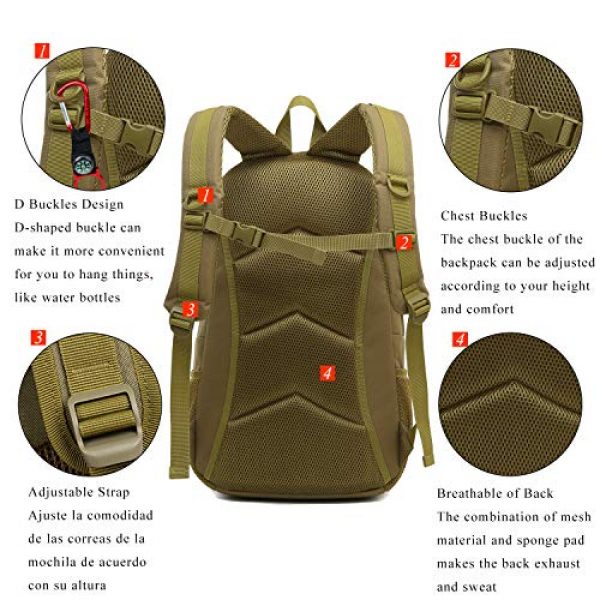 RUI NUO Tactical Backpack 6 RUI NUO 35L Military Backpack Tactical Backpack Army Backpack MOLLE Assault Backpack Tactical Combat Backpack Emergency Bag for Hunting Hiking Camping & Outdoor Activity