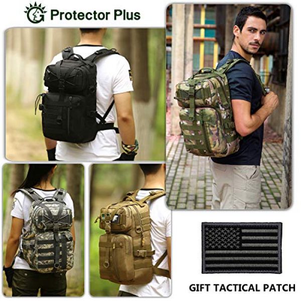 Protector Plus Tactical Backpack 3 Protector Plus Tactical Motorcycle Backpack Small Military MOLLE Cycling Hydration Daypack (Rain Cover & Patch Included)