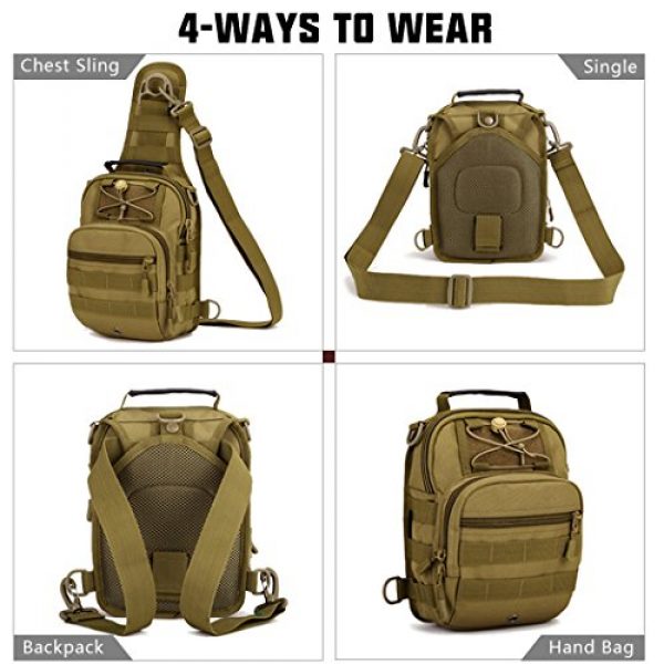 IDOGEAR SPORTS Tactical Backpack 2 IDOGEAR Tactical Sling Bag Pack Small EDC Molle Assault Military Army Shoulder Backpack