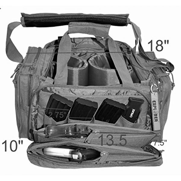 Explorer Tactical Backpack 5 EXPLORER Backpack + Range Bag with Large Padded Deluxe Tactical Divider and 9 Clip Mag Holder - Rangemaster Gear Bag (Brown Tan Range Bag)