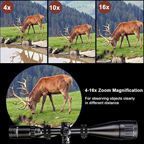 SVBONY Rifle Scope 4 SVBONY SV173 4-16x50AO Rifle Scope Red Green Blue Illuminated Mil Dot with 20mm Free Mount and Parallax Adjustment