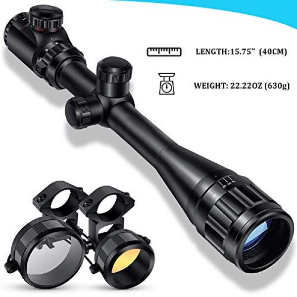 CVLIFE Rifle Scope 7 CVLIFE Hunting Rifle Scope 6-24x50 AOE Red and Green Illuminated Gun Scope with Free Mount