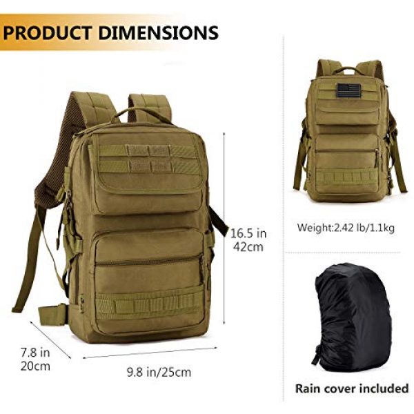 Protector Plus Tactical Backpack 5 Protector Plus Tactical Motorcycle Backpack Small Military MOLLE Cycling Daypack Army Assault Pack Bug Out Bag Hiking Camping Rucksack (Rain Cover & Patch Included)