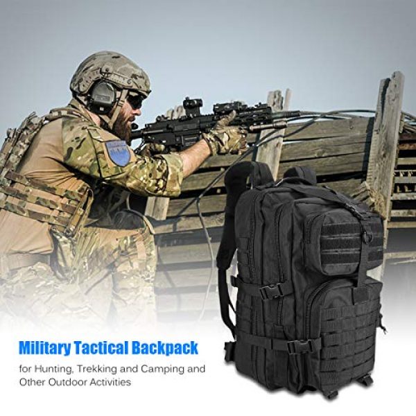 ProCase Tactical Backpack 2 ProCase Military Tactical Backpack, 48L Large Rucksack 3 Day Outdoor Army Assault Molle Pack Go Bag Backpacks -Black