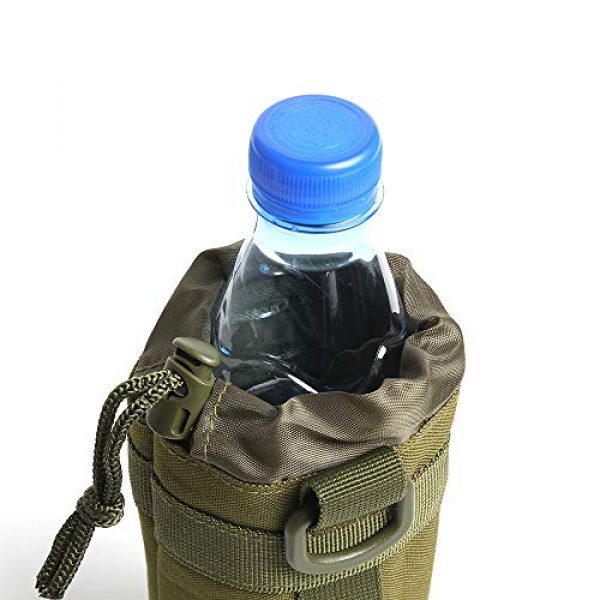 DONGKER Tactical Pouch 7 Tactical Water Bottle Pouch, Tactical Bottle Holder Hydration Carrier Mesh Bottom with Drawstring Tactical Holder Storage Bag for Outdoor Hiking , Cycling, Hunting (Black)
