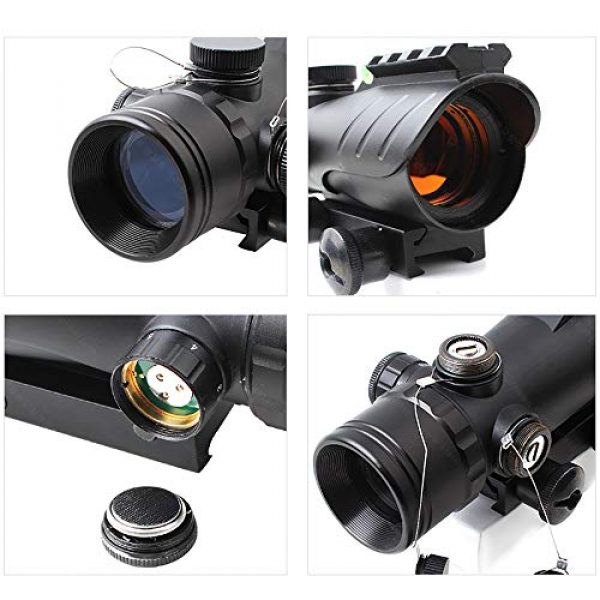 DONGYUCHUN Rifle Scope 4 DONGYUCHUN Metal Base Sight Holographic red Film Inner red dot Sight Tactical red dot Rifle Mirror with Integrated Mount,Scope + red dot