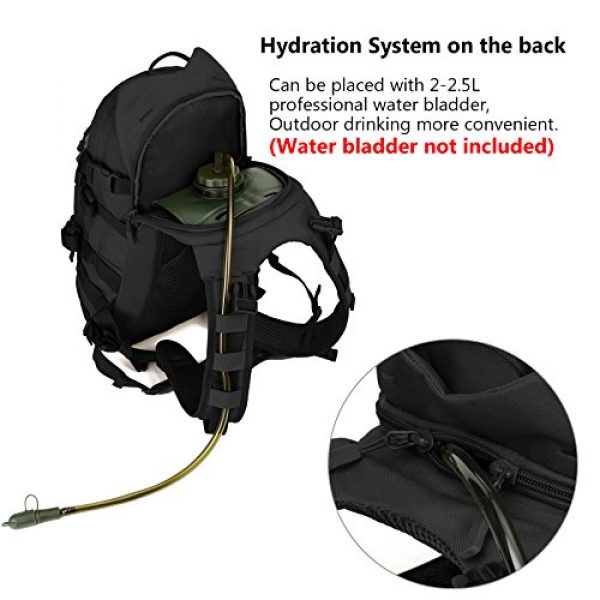 ArcEnCiel Tactical Backpack 5 ArcEnCiel 25L Tactical Motorcycle Cycling Backpack Military Molle Pack Helmet Holder with Patch - Rain Cover Included