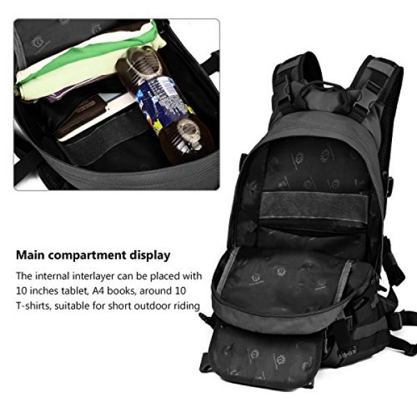 ArcEnCiel Tactical Backpack 7 ArcEnCiel 25L Tactical Motorcycle Cycling Backpack Military Molle Pack Helmet Holder with Patch - Rain Cover Included